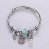 Classic Style Swan Flamingo Unicorn Stainless Steel Alloy Beaded Epoxy Inlay Rhinestones Bracelets