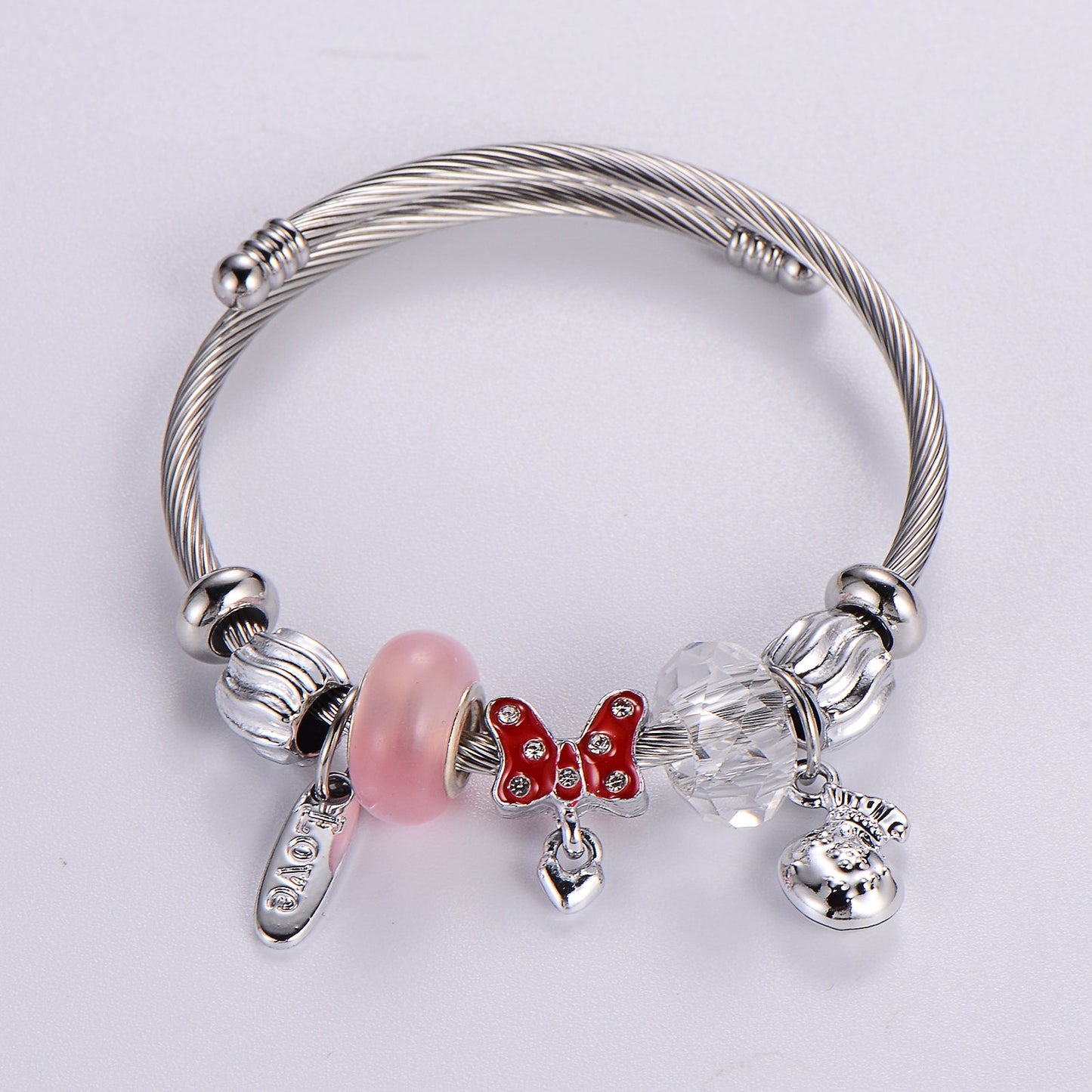 Classic Style Swan Flamingo Unicorn Stainless Steel Alloy Beaded Epoxy Inlay Rhinestones Bracelets