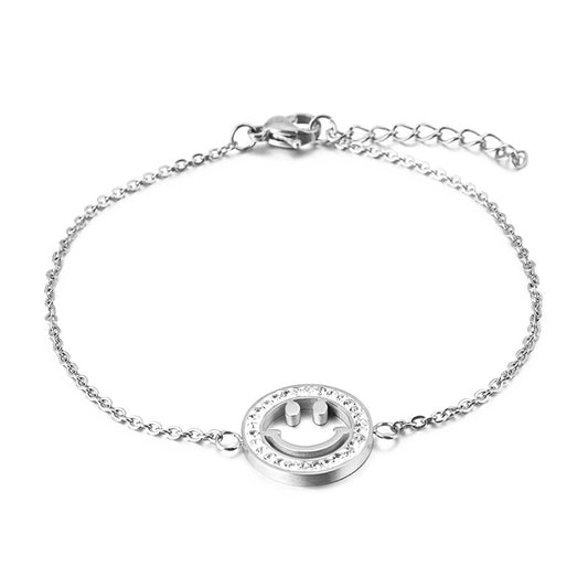 Simple Style Smiley Face Titanium Steel Plating Bracelets