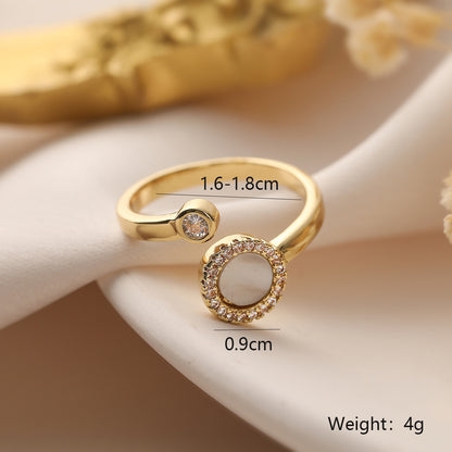 Simple Style Snake Copper 18k Gold Plated Zircon Open Rings In Bulk