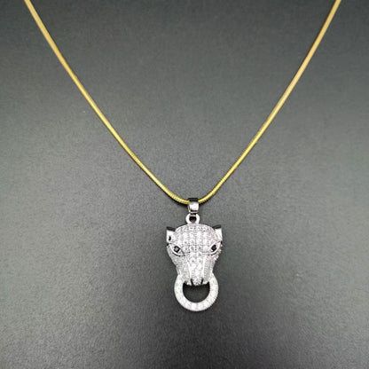 Exaggerated Funny Animal Stainless Steel Plating Inlay Rhinestones Pendant Necklace