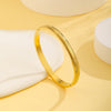 Casual Elegant Solid Color Titanium Steel Plating 18k Gold Plated Bangle