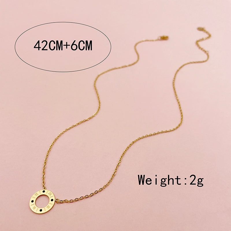 Wholesale Sweet Star Moon Flower Stainless Steel Plating Gold Plated Necklace