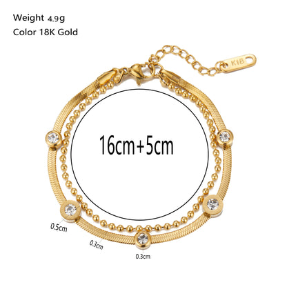 Simple Style Classic Style Cross Eye Stainless Steel Plating Inlay Zircon 18k Gold Plated Bracelets