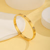 Casual Elegant Solid Color Titanium Steel Plating 18k Gold Plated Bangle