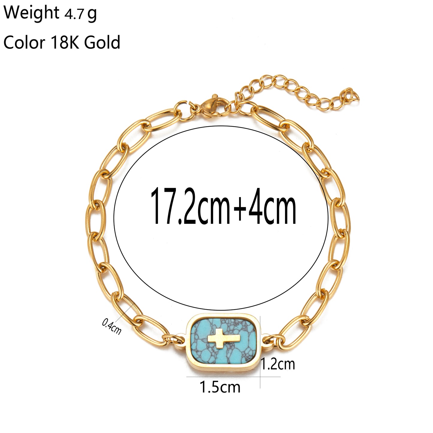 Simple Style Classic Style Cross Eye Stainless Steel Plating Inlay Zircon 18k Gold Plated Bracelets