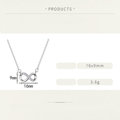 Elegant Sweet Infinity Copper Alloy Plating Inlay Zircon Gold Plated Women's Pendant Necklace