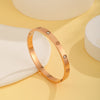 Casual Elegant Solid Color Titanium Steel Plating 18k Gold Plated Bangle