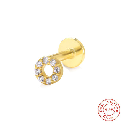 1 Piece Fashion Cross Circle Flower Silver Plating Inlay Zircon Ear Studs