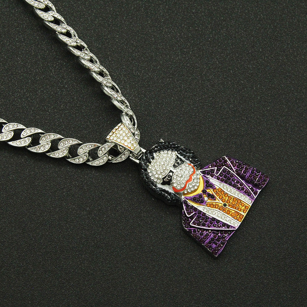 Hip-hop Color Block Alloy Inlay Zircon Men's Pendant Necklace