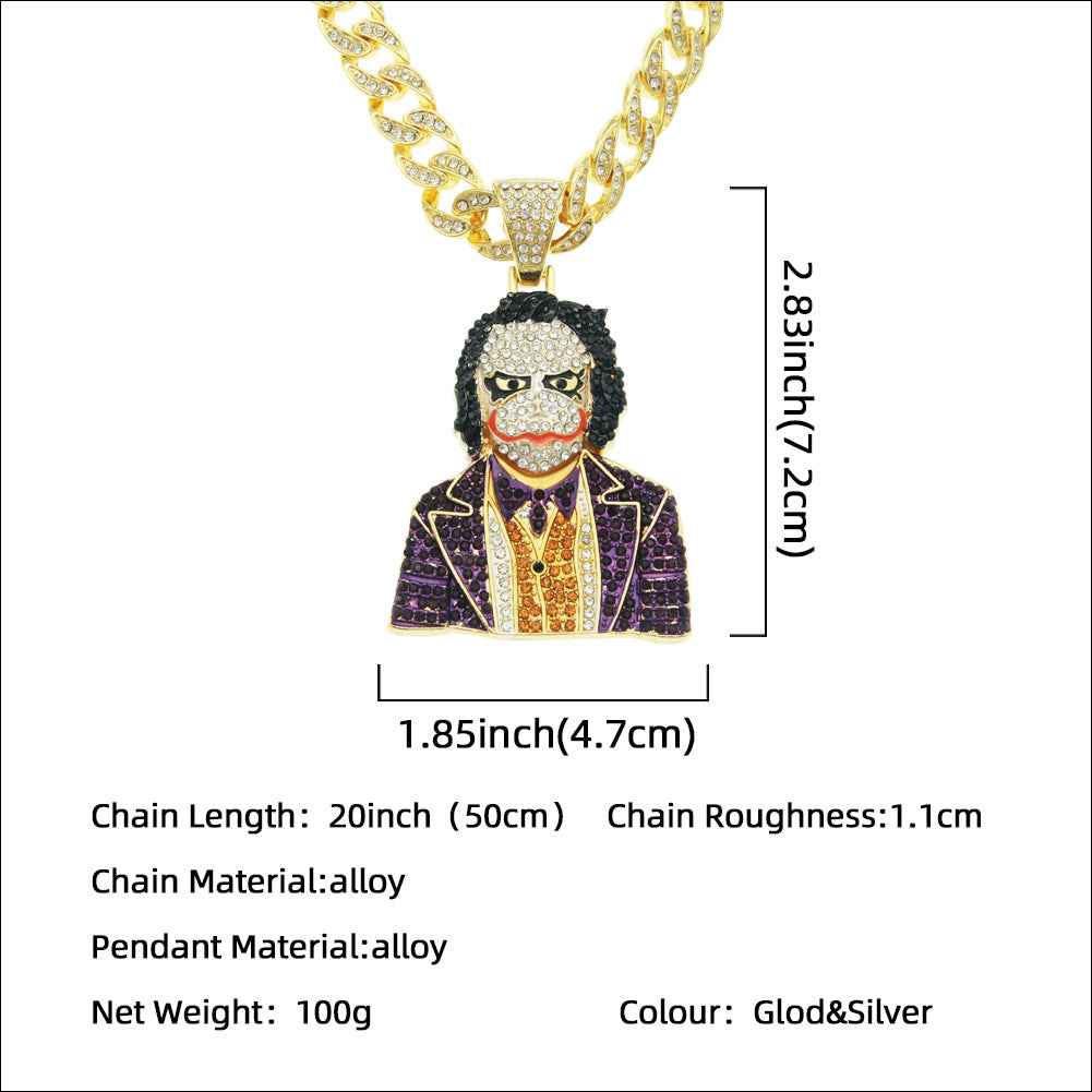 Hip-hop Color Block Alloy Inlay Zircon Men's Pendant Necklace