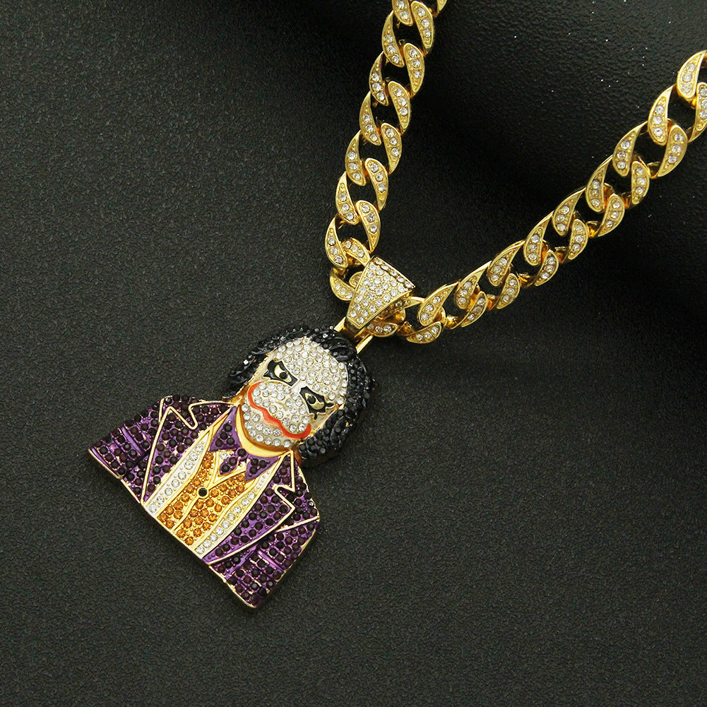 Hip-hop Color Block Alloy Inlay Zircon Men's Pendant Necklace