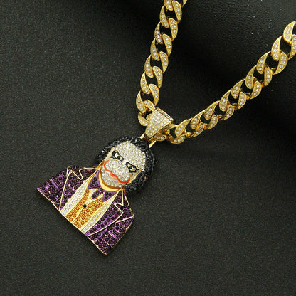 Hip-hop Color Block Alloy Inlay Zircon Men's Pendant Necklace