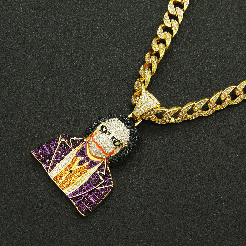 Hip-hop Color Block Alloy Inlay Zircon Men's Pendant Necklace