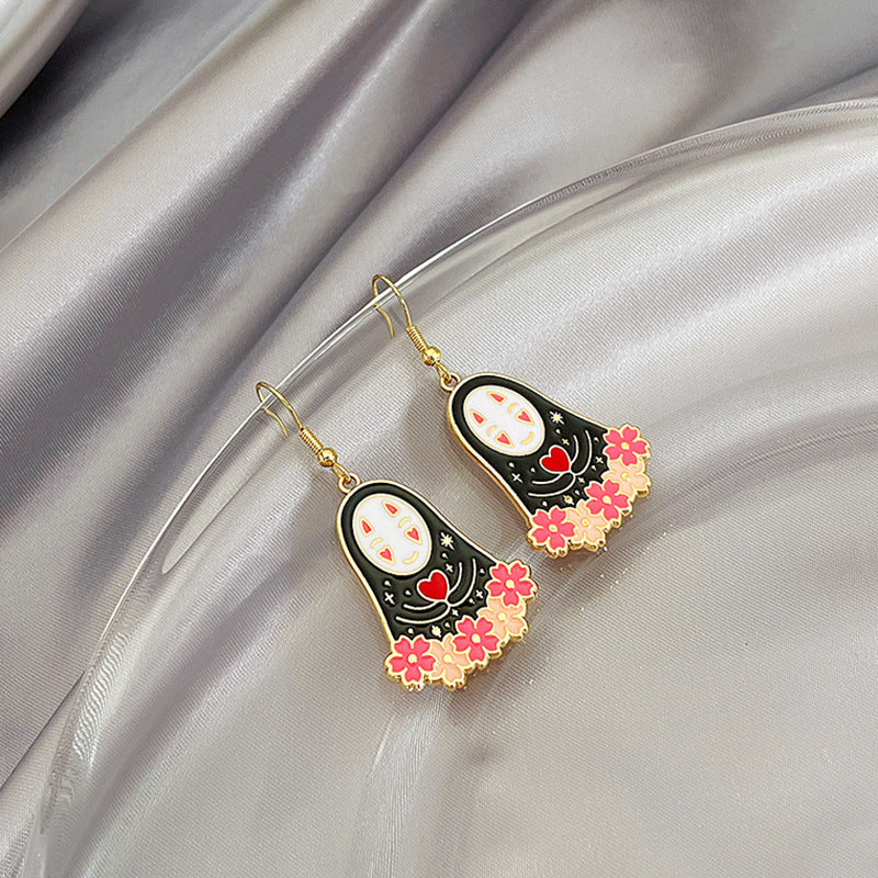 1 Pair Fashion Cartoon Character Enamel Alloy Drop Earrings