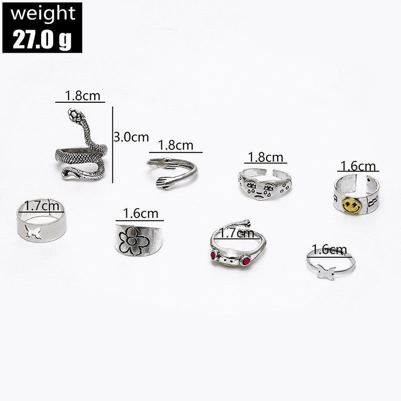 Retro Hand Of Fatima Flower Snake Alloy Criss Cross Plating Inlay Artificial Gemstones Artificial Pearls Artificial Diamond Gold Plated Silver Plated Women's Rings