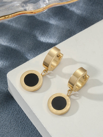 1 Pair Casual Number Titanium Steel Plating 18k Gold Plated Earrings