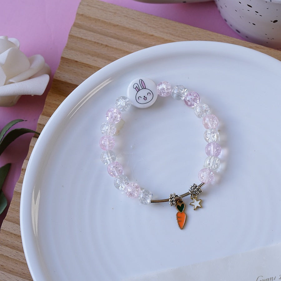 Cartoon Style Bear Unicorn Crown Beaded Alloy Plating Kid's Bracelets