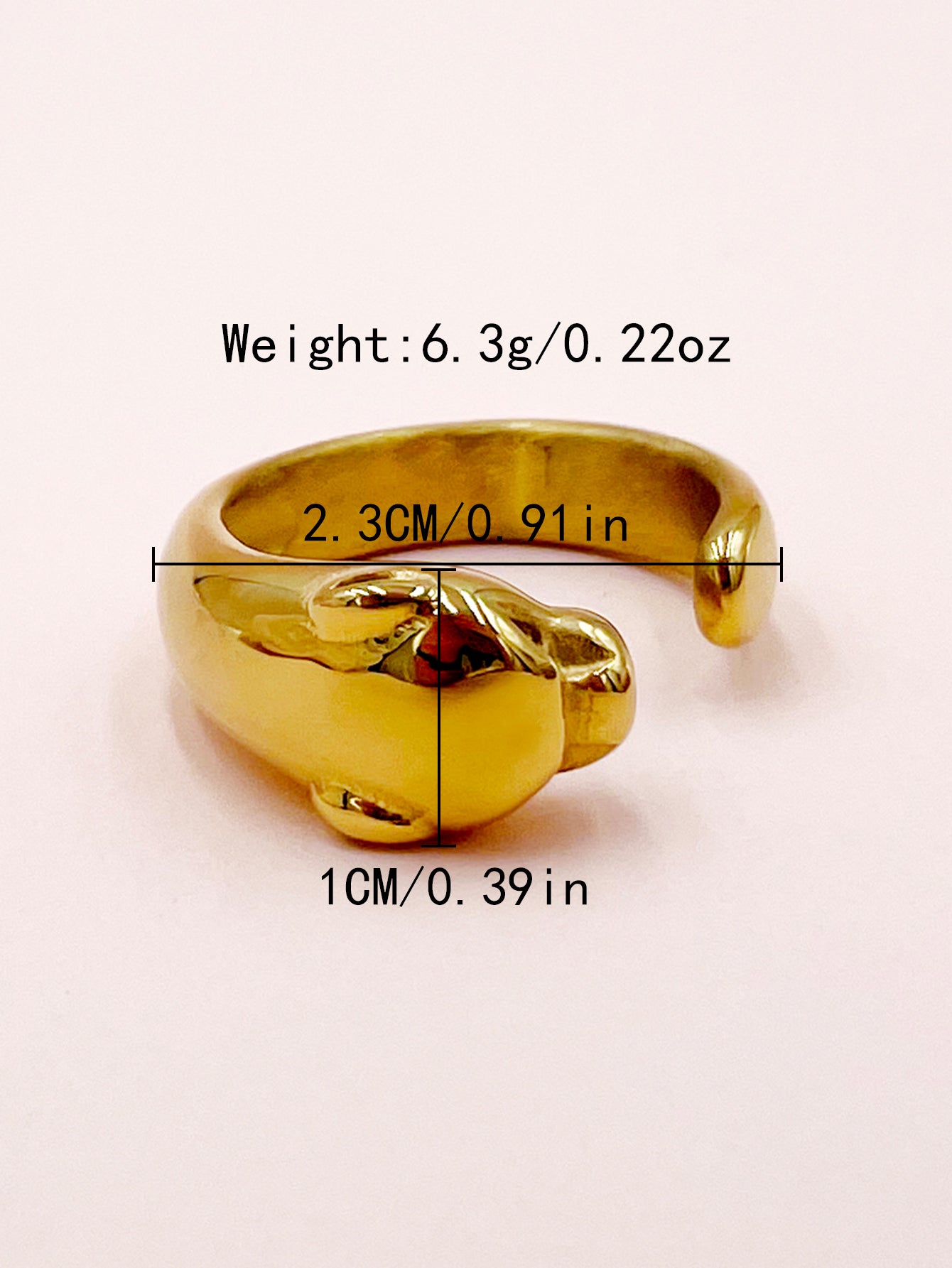 Streetwear Animal Stainless Steel Gold Plated Open Rings In Bulk