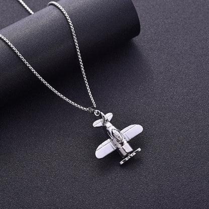 Hip-hop Letter Airplane Alloy Titanium Steel Wholesale Pendant Necklace