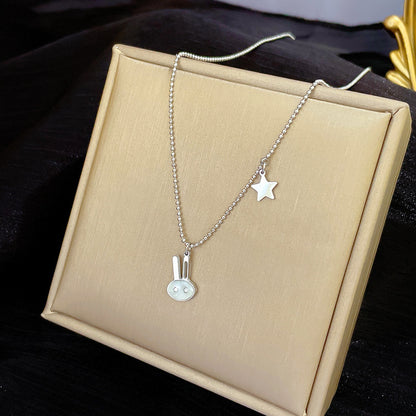 Casual Heart Shape Butterfly Titanium Steel Plating Inlay Shell Zircon Necklace