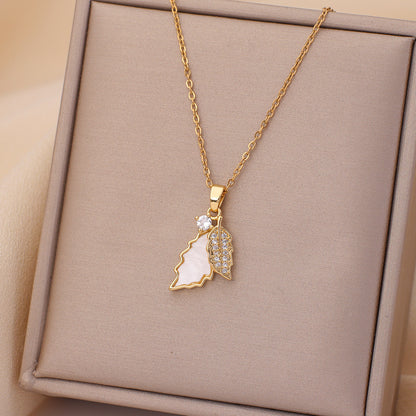 Casual Simple Style Rabbit Heart Shape Fish Tail Titanium Steel Plating Inlay Opal Pearl Zircon Pendant Necklace