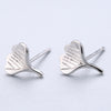 1 Pair Cute Sweet Triangle Bow Knot Snowflake Plating Sterling Silver Ear Studs