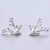 1 Pair Cute Sweet Triangle Bow Knot Snowflake Plating Sterling Silver Ear Studs