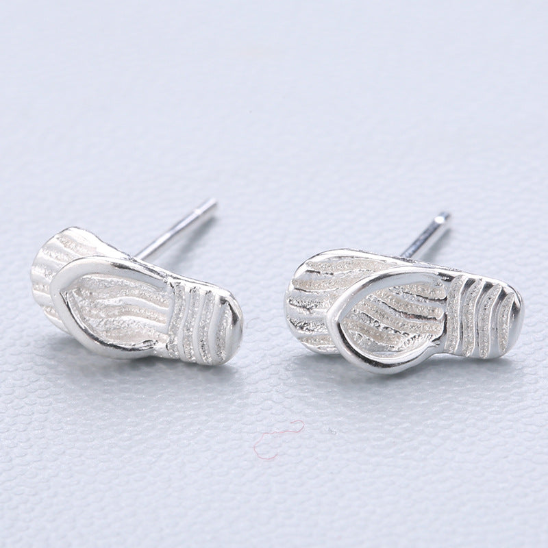 1 Pair Cute Sweet Triangle Bow Knot Snowflake Plating Sterling Silver Ear Studs