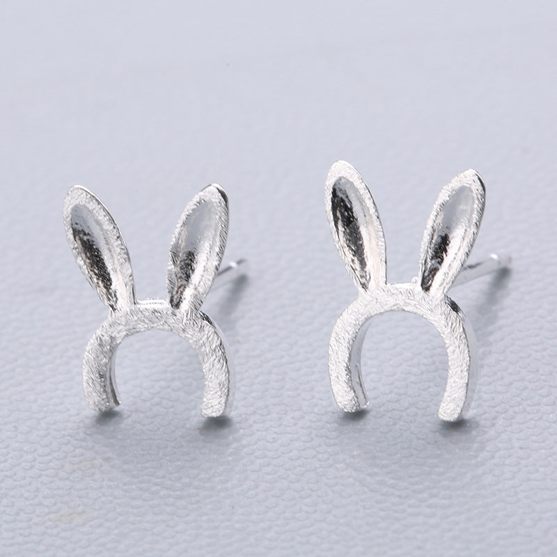 1 Pair Cute Sweet Triangle Bow Knot Snowflake Plating Sterling Silver Ear Studs