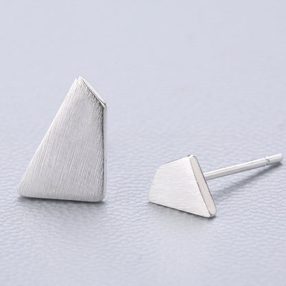 1 Pair Cute Sweet Triangle Bow Knot Snowflake Plating Sterling Silver Ear Studs