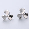 1 Pair Cute Sweet Triangle Bow Knot Snowflake Plating Sterling Silver Ear Studs