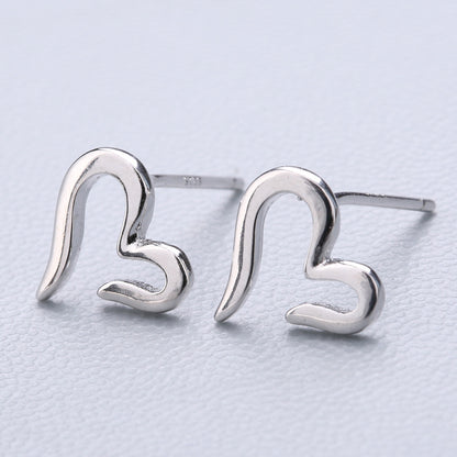 1 Pair Cute Sweet Triangle Bow Knot Snowflake Plating Sterling Silver Ear Studs