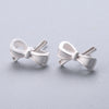 1 Pair Cute Sweet Triangle Bow Knot Snowflake Plating Sterling Silver Ear Studs