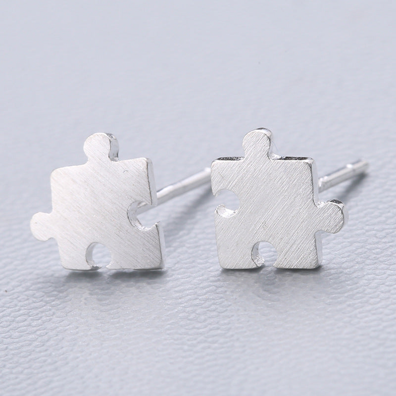 1 Pair Cute Sweet Triangle Bow Knot Snowflake Plating Sterling Silver Ear Studs