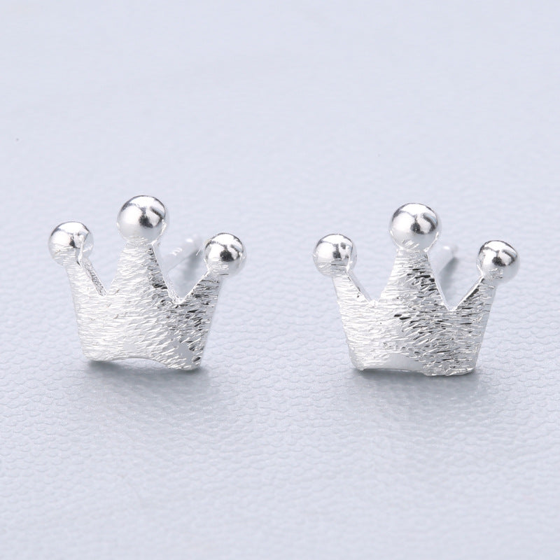 1 Pair Cute Sweet Triangle Bow Knot Snowflake Plating Sterling Silver Ear Studs