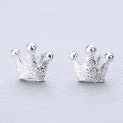 1 Pair Cute Sweet Triangle Bow Knot Snowflake Plating Sterling Silver Ear Studs