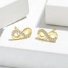 1 Pair Basic Letter Plating Inlay Copper Zircon Ear Studs