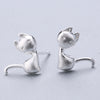 1 Pair Cute Sweet Triangle Bow Knot Snowflake Plating Sterling Silver Ear Studs