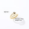 Casual Retro Bear Snake Leopard Copper Inlay Zircon Open Rings