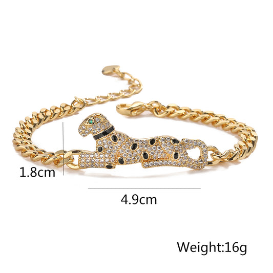 Hip-hop Vintage Style Commute Animal Copper Plating Inlay Zircon 18k Gold Plated Bracelets