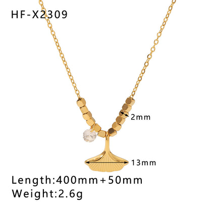 Modern Style Simple Style Eye Bamboo Snake Stainless Steel Enamel Plating Inlay Zircon 18k Gold Plated Pendant Necklace