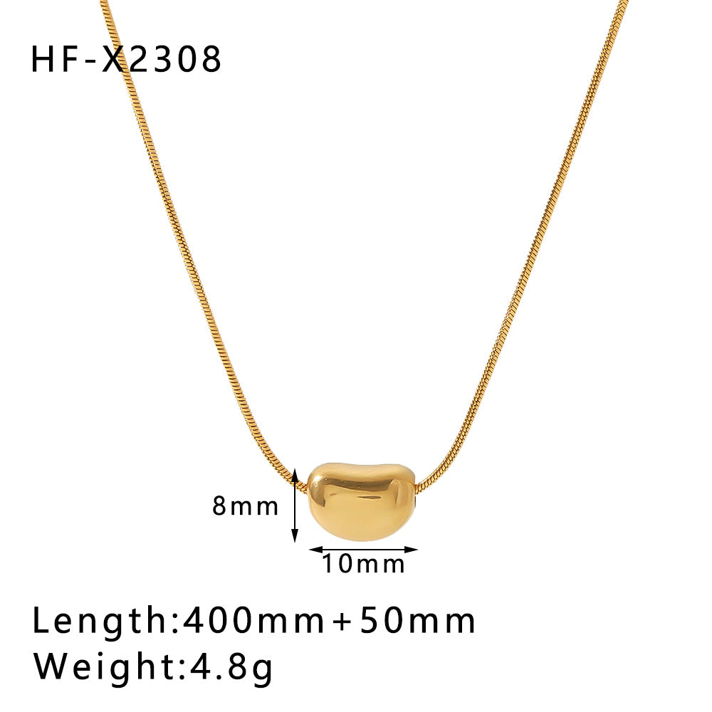 Modern Style Simple Style Eye Bamboo Snake Stainless Steel Enamel Plating Inlay Zircon 18k Gold Plated Pendant Necklace