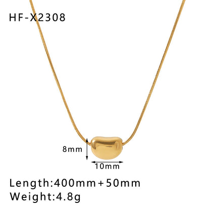 Modern Style Simple Style Eye Bamboo Snake Stainless Steel Enamel Plating Inlay Zircon 18k Gold Plated Pendant Necklace