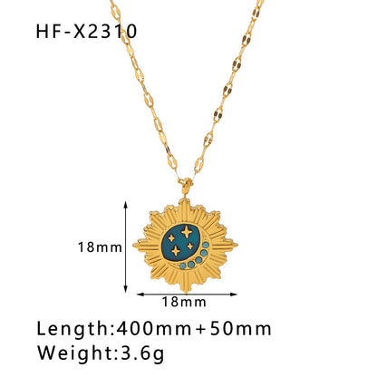 Modern Style Simple Style Eye Bamboo Snake Stainless Steel Enamel Plating Inlay Zircon 18k Gold Plated Pendant Necklace