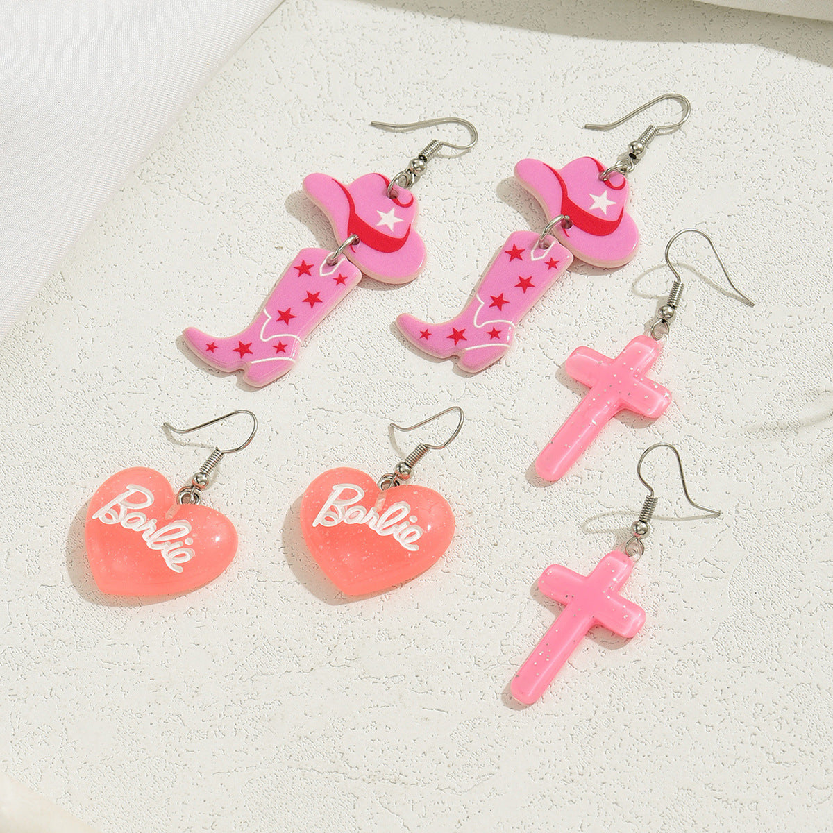 1 Pair Simple Style Heart Shape Barbie Arylic Ear Hook