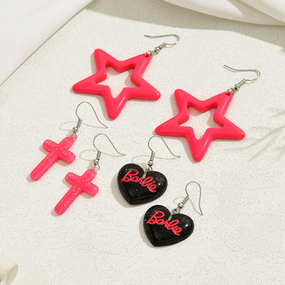 1 Pair Simple Style Heart Shape Barbie Arylic Ear Hook