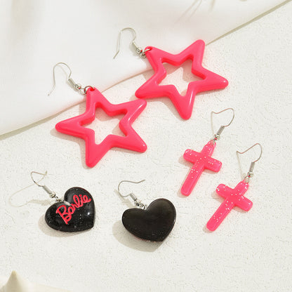 1 Pair Simple Style Heart Shape Barbie Arylic Ear Hook