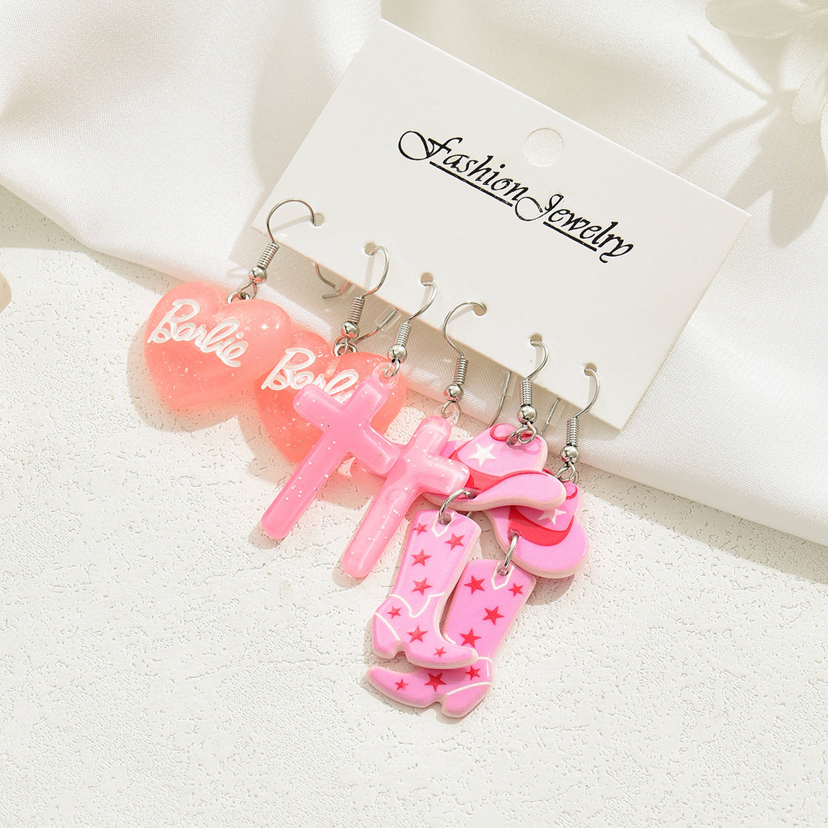 1 Pair Simple Style Heart Shape Barbie Arylic Ear Hook