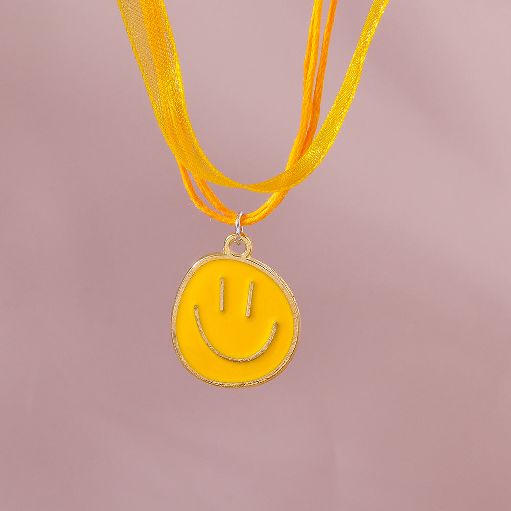 Cute Smiley Face Synthetic Fibre Wholesale Pendant Necklace